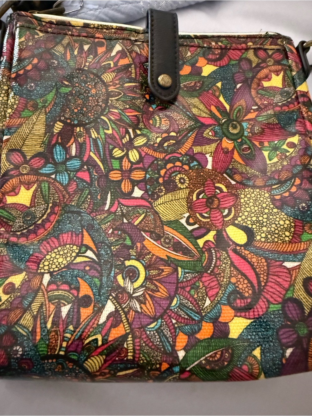 Sakroots Black Floral Mosaic Crossbody Bag - Picture 2 of 5
